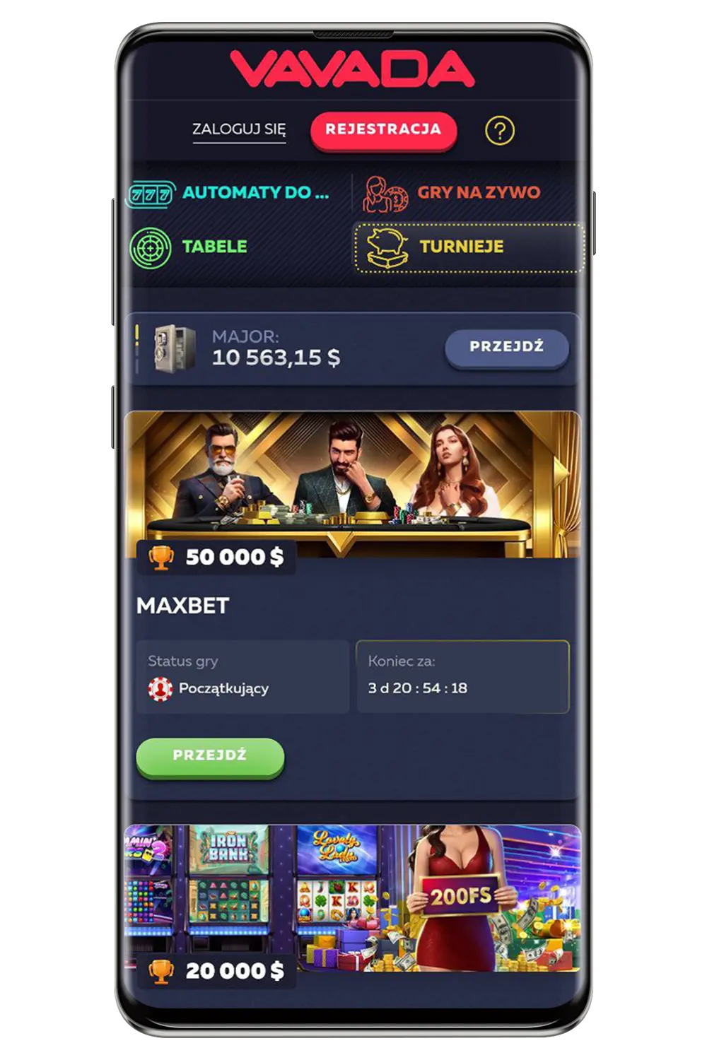 Ekrānuzņēmumi no oficiālās tīmekļa vietnes Vavada PL